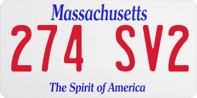 MA license plate 274SV2
