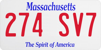 MA license plate 274SV7