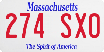 MA license plate 274SX0