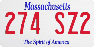MA license plate 274SZ2
