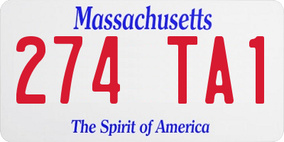 MA license plate 274TA1