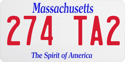 MA license plate 274TA2
