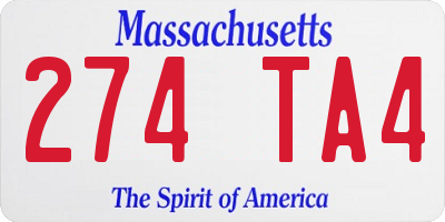 MA license plate 274TA4
