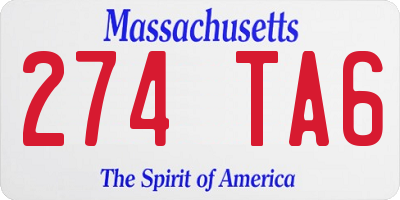 MA license plate 274TA6