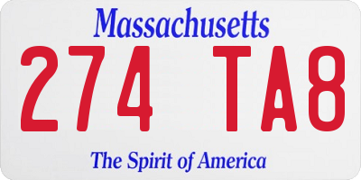 MA license plate 274TA8