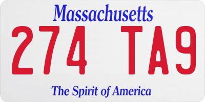 MA license plate 274TA9