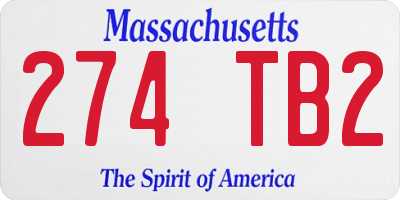 MA license plate 274TB2