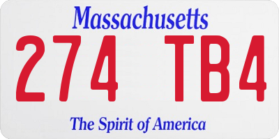 MA license plate 274TB4