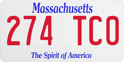 MA license plate 274TC0