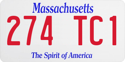 MA license plate 274TC1