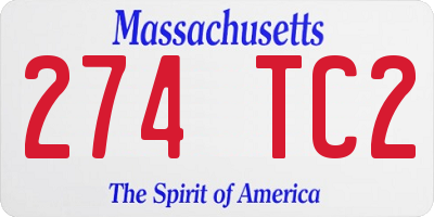 MA license plate 274TC2