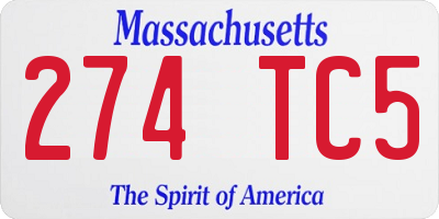MA license plate 274TC5