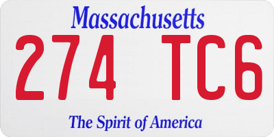 MA license plate 274TC6