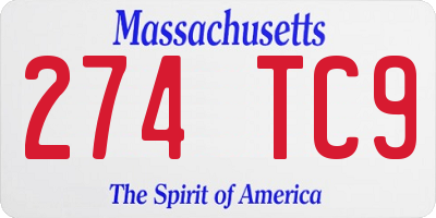MA license plate 274TC9