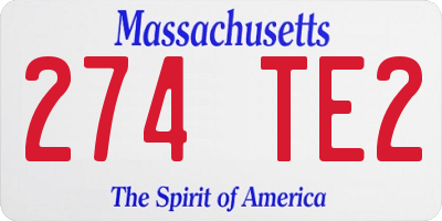 MA license plate 274TE2