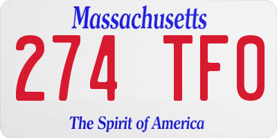 MA license plate 274TF0