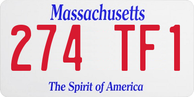 MA license plate 274TF1