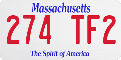 MA license plate 274TF2