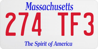 MA license plate 274TF3