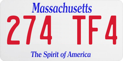 MA license plate 274TF4