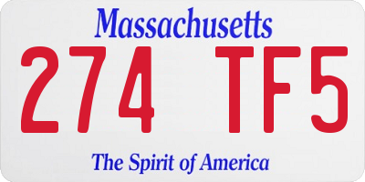 MA license plate 274TF5
