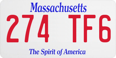 MA license plate 274TF6