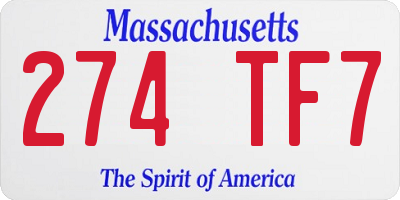 MA license plate 274TF7