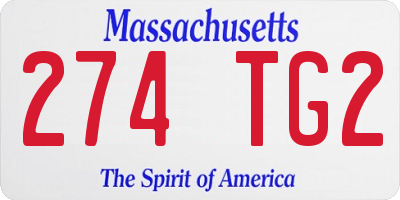 MA license plate 274TG2