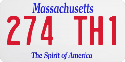 MA license plate 274TH1