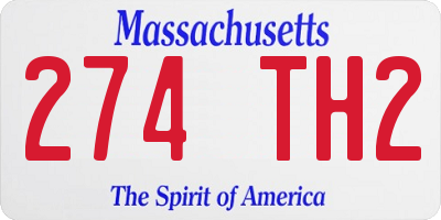 MA license plate 274TH2
