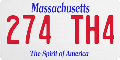 MA license plate 274TH4