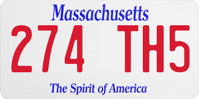 MA license plate 274TH5