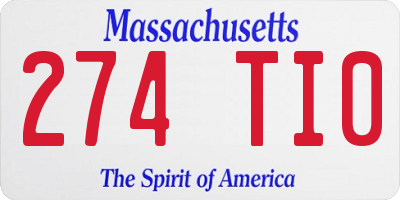 MA license plate 274TI0