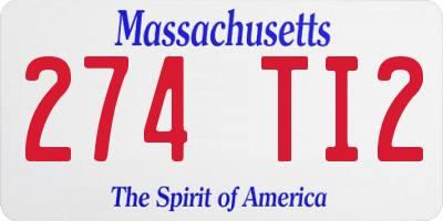 MA license plate 274TI2