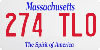 MA license plate 274TL0