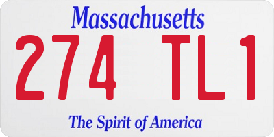 MA license plate 274TL1