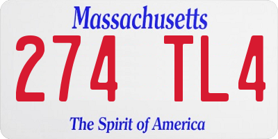 MA license plate 274TL4