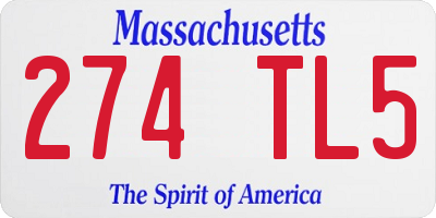 MA license plate 274TL5