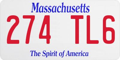MA license plate 274TL6