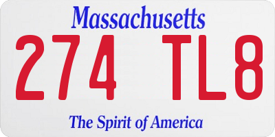 MA license plate 274TL8