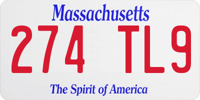 MA license plate 274TL9
