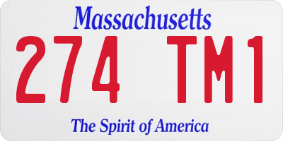 MA license plate 274TM1