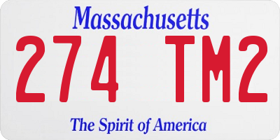 MA license plate 274TM2