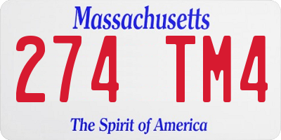 MA license plate 274TM4