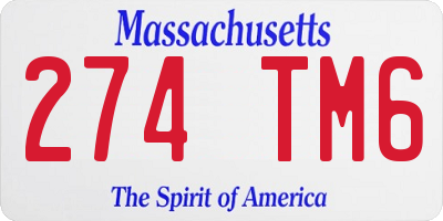 MA license plate 274TM6