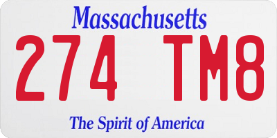 MA license plate 274TM8