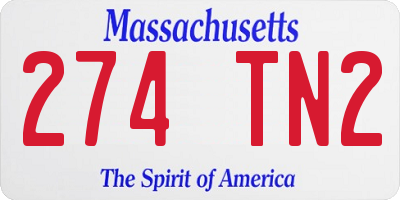 MA license plate 274TN2