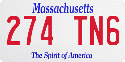 MA license plate 274TN6