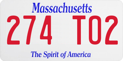 MA license plate 274TO2