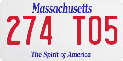 MA license plate 274TO5